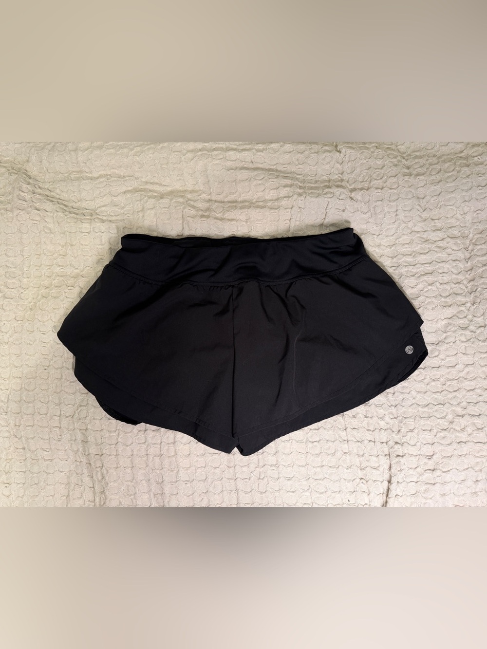 2-in-1 Apana Black Women's Running Athletic Shorts with Inner Liner Layered